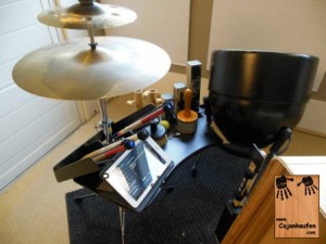 Cajon mit iPad, Becken und vielem Zubehör Cajon-Aufbau-Teil-4